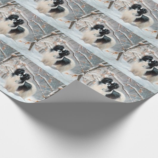 あご日本のは雪のクリスマスを過ごす ラッピングペーパー (角)