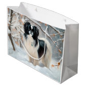 あご日本のは雪のクリスマスを過ごす ラージペーパーバッグ (裏面アングル)