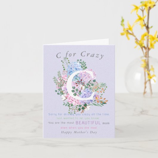 あじさいおもしろい母のデイカードユーモア カード (黄色い花)