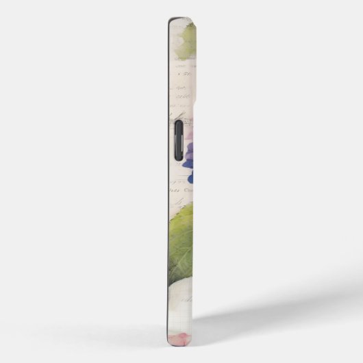 あじさいかわいらしとバタフライパープルパーソナライズされた Case-Mate iPhoneケース (裏面 / 右)