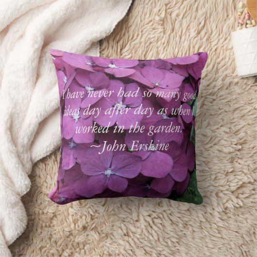 あじさいとガーデニング引用文 クッション (ブランケット)