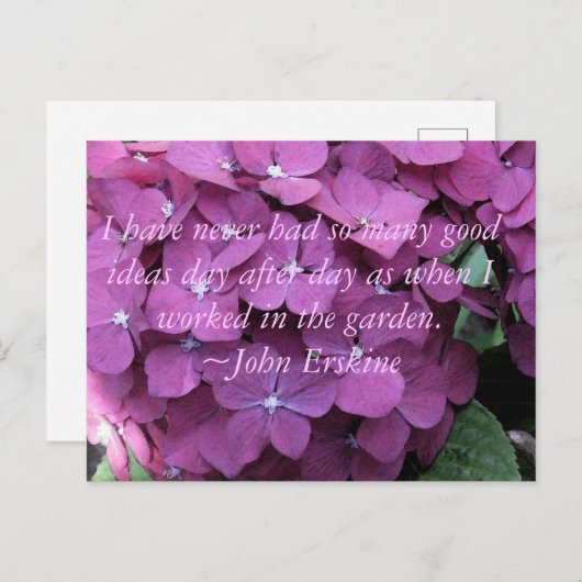 あじさいとガーデニング引用文 ポストカード (正面/裏面)