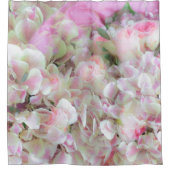 あじさいとバラ-ヴィンテージブーケ油 シャワーカーテン (正面)