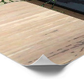 あじさいと木の花瓶の水色 ポスター (角)