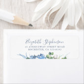 あじさいと白い花緑ほこりっぽい青 ラベル (インサイチュ)