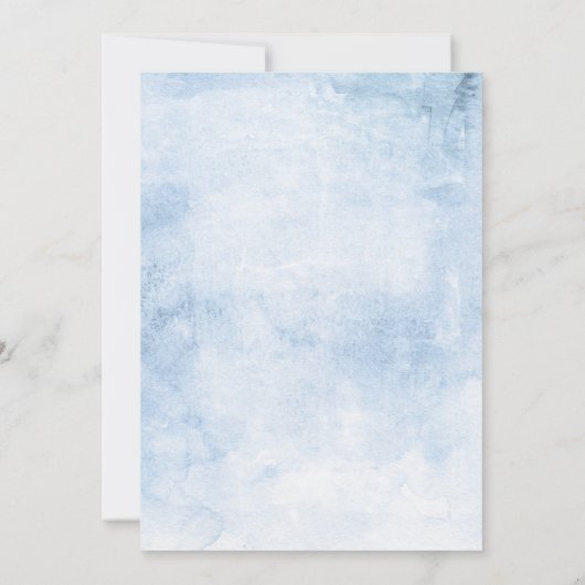 あじさいと緑のほこり青結婚フローラ 招待状 (裏面)