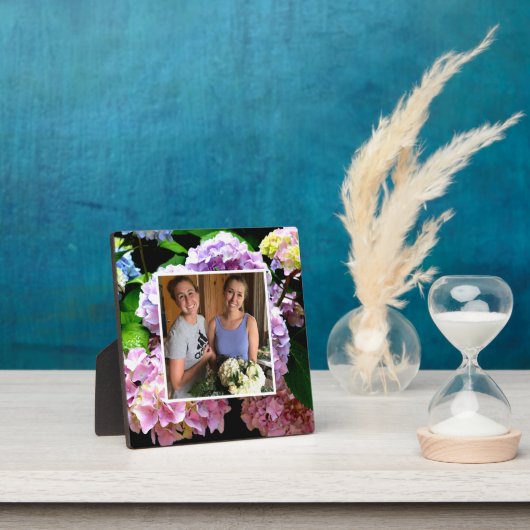 あじさいの庭ピンク紫ブルーグリーンフローラ フォトプラーク (インサイチュ)