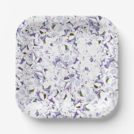 あじさいの水色の花束。 ペーパープレート