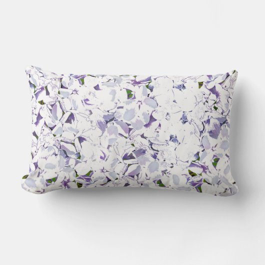 あじさいの水色の花束。 ランバークッション (正面)