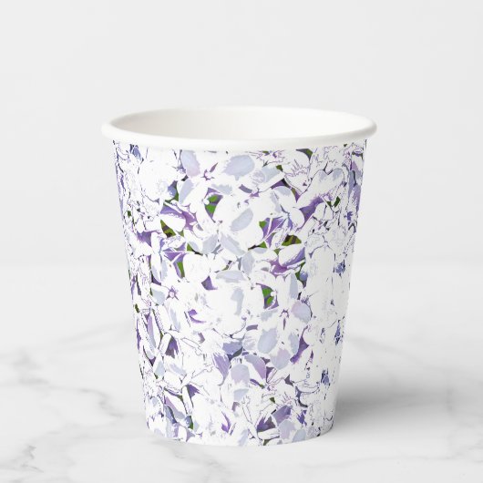 あじさいの水色の花束。 紙コップ (正面)