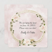 あじさいの花束でロープを結んだ セーブザデート (正面/裏面)