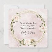 あじさいの花束でロープを結んだ セーブザデート (正面)