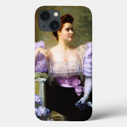 あじさいの花束のそばの若い女性 Case-Mate iPhoneケース (裏面)