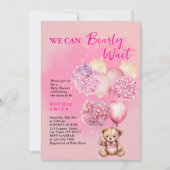 あじさいの赤ちゃんシャワーを赤く浴びて待つことができる 招待状 (正面)