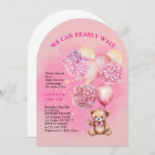 あじさいの赤ちゃんシャワーを赤く浴びて待つことができる 招待状 (正面/裏面)