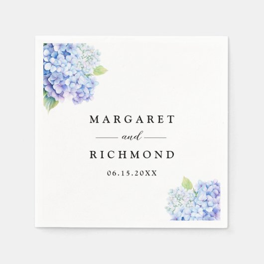 あじさいアダスティブルーフローラ結婚ズ スタンダードカクテルナプキン (正面)