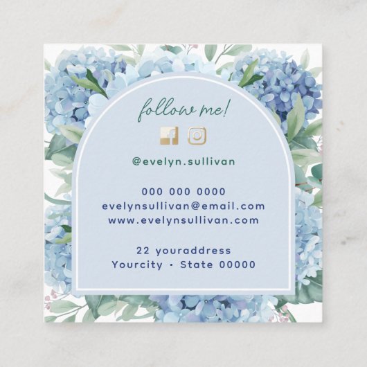 あじさいアーチ名刺 スクエア名刺 (裏面)