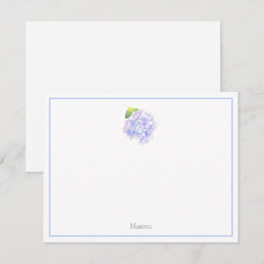 あじさいウォーターカラーヴィネット ノートカード (正面/裏面)