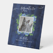 あじさいウッド結婚の1フォトペットシグネチャードリンク 台座サイン (正面)