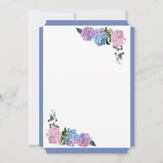 あじさいエレガントが日付カードを保存 招待状 (裏面)