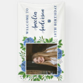 あじさいエレガントさんカスタム写真18th誕生日パーティー 横断幕 (縦)