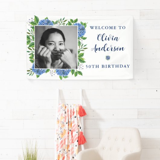あじさいエレガントさんカスタム写真50th Birthday Party 横断幕 (インサイチュ)