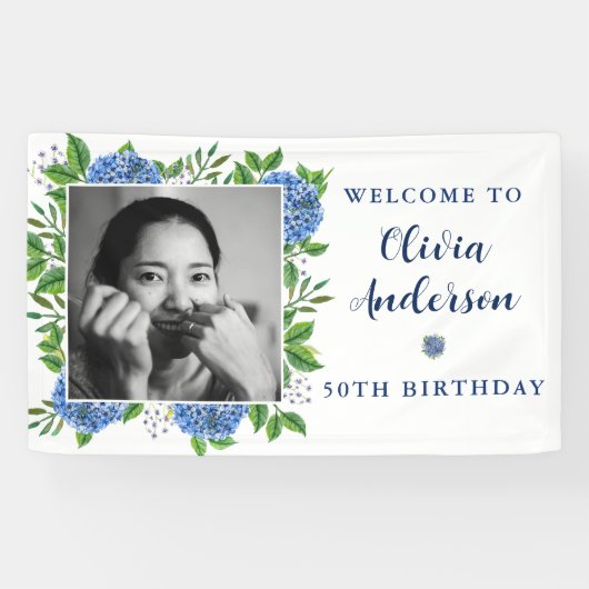 あじさいエレガントさんカスタム写真50th Birthday Party 横断幕 (横)