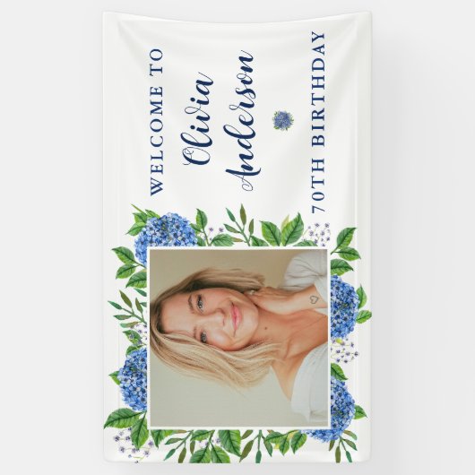 あじさいエレガントさんカスタム写真70th Birthday Party 横断幕 (縦)