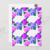 あじさいエレガントピンク紫の花の花束 シーズンポストカード (正面/裏面)