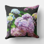 あじさいエレガントピンク色の紫のフローラ アウトドアクッション (裏面)