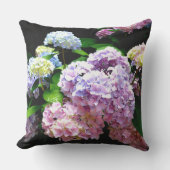 あじさいエレガントピンク色の紫のフローラ アウトドアクッション (正面)