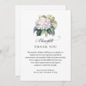 あじさいエレガントフローラ葬式ありがとう サンキューカード (正面/裏面)