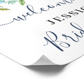 あじさいエレガントブライダルシャワーウェルカムサイン ポスター (角)