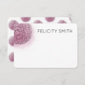 あじさいエレガント文具パーソナライズされたピンク ノートカード (正面/裏面)