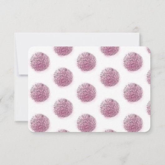 あじさいエレガント文具パーソナライズされたピンク ノートカード (裏面)