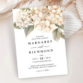 あじさいエレガント水彩白フローラ結婚ズ 招待状