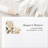 あじさいエレガント白フローラ結婚の住所 ラベル (インサイチュ)