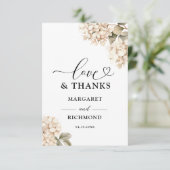 あじさいエレガント白フローラ結婚ズサンキュー サンキューカード (スタンド正面)