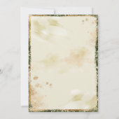 あじさいエレガント色の白金ゴールド緑フローラ結婚' 招待状 (裏面)