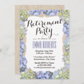 あじさいエレガント花の定年パーティー 招待状 (正面/裏面)
