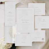 あじさいエンボフェイクボスフレームエレガフォーマルントウェディング 招待状