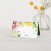 あじさいカラフルと蝶の結婚テーブル プレイスカード (正面)
