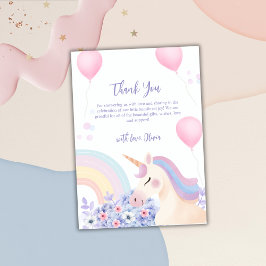 あじさいガーデンレインボーユニコーンベビーシャワー サンキューカード