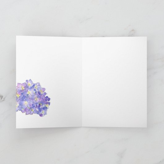 あじさいグリーティングカード「愛で」 4母の日 カード (内部)