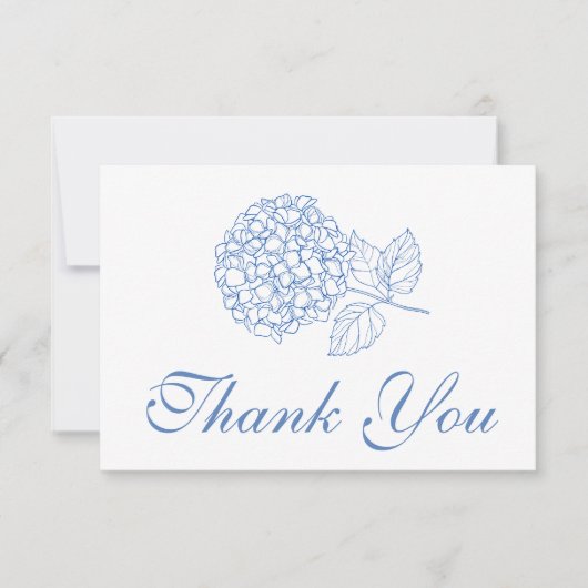 あじさいダスティブルーエレガントフローラありがとう サンキューカード (正面)