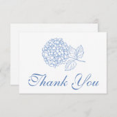 あじさいダスティブルーエレガントフローラありがとう サンキューカード (正面/裏面)