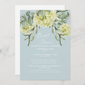 あじさいダスティブルーエレガントブライダルシャワー 招待状 (正面/裏面)