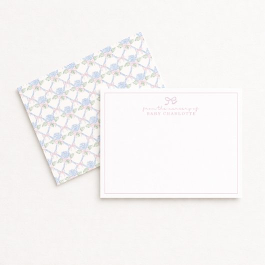 あじさいトレリス弓子供部屋ノートカード 招待状