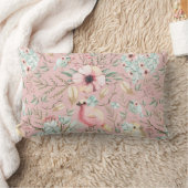 あじさいハートバーダイズダスティピンクランバーピロー ランバークッション (ブランケット)