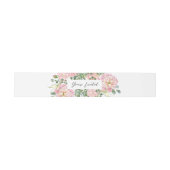 あじさいバラピンクウォーターカラーフローラ 招待状ベリーバンド (フラット)